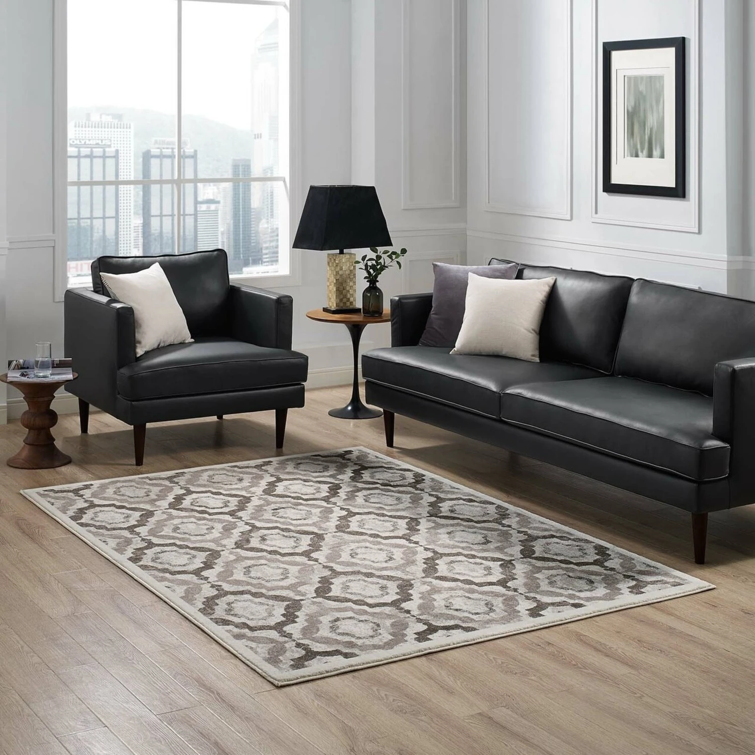 Other 8x10 Area Rug In Brown, Beige & Ivory Trellis 5 Other 8x10 Area Rug In Brown, Beige & Ivory Trellis - Image 3