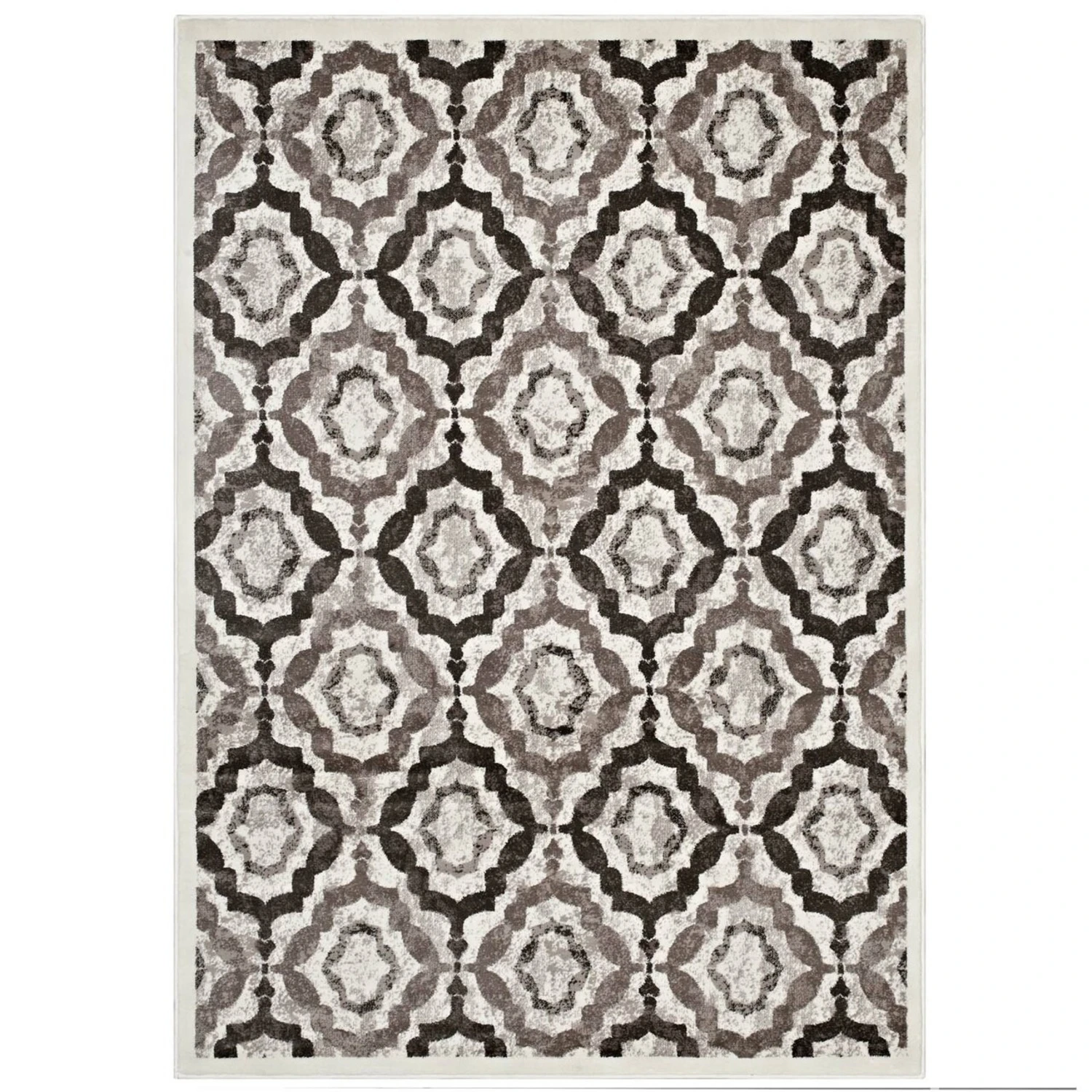 Other 8x10 Area Rug In Brown, Beige & Ivory Trellis 8 Other 8x10 Area Rug In Brown, Beige & Ivory Trellis - Image 6