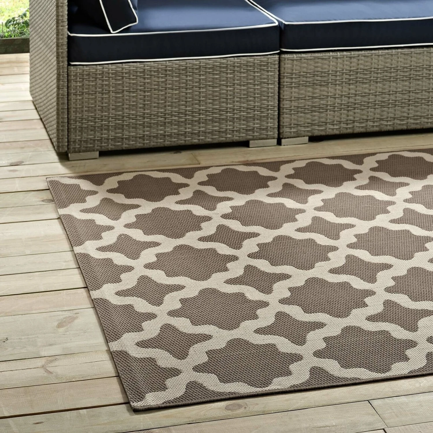 Other 8x10 Area Rug In Light & Dark Beige Trellis 9 Other 8x10 Area Rug In Light & Dark Beige Trellis - Image 7