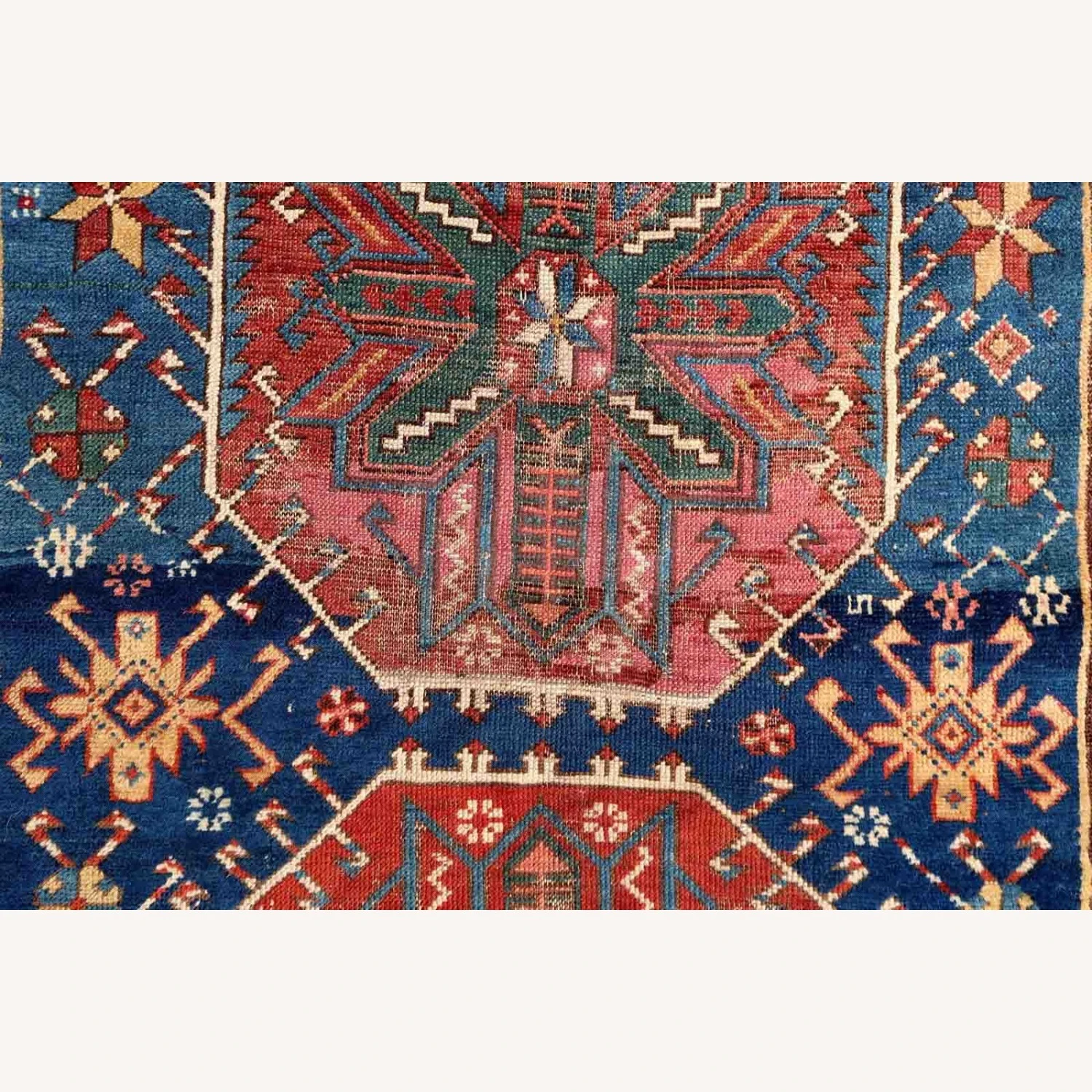 Handmade Antique Caucasian Shirvan Rug 5 Handmade Antique Caucasian Shirvan Rug - Image 3
