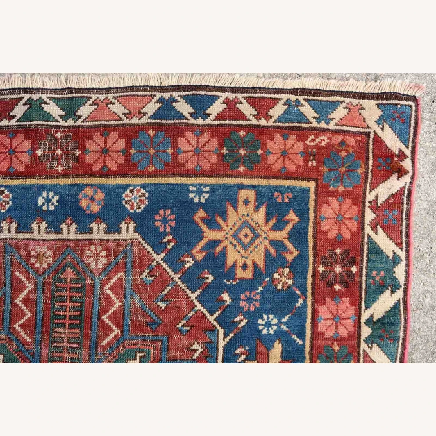 Handmade Antique Caucasian Shirvan Rug 7 Handmade Antique Caucasian Shirvan Rug - Image 5