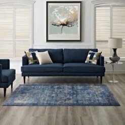 Other 8x10 Area Rug In Dark Blue Floral Lattice Pattern -Othe Furniture Shop 1500 1500 frame 0 4491