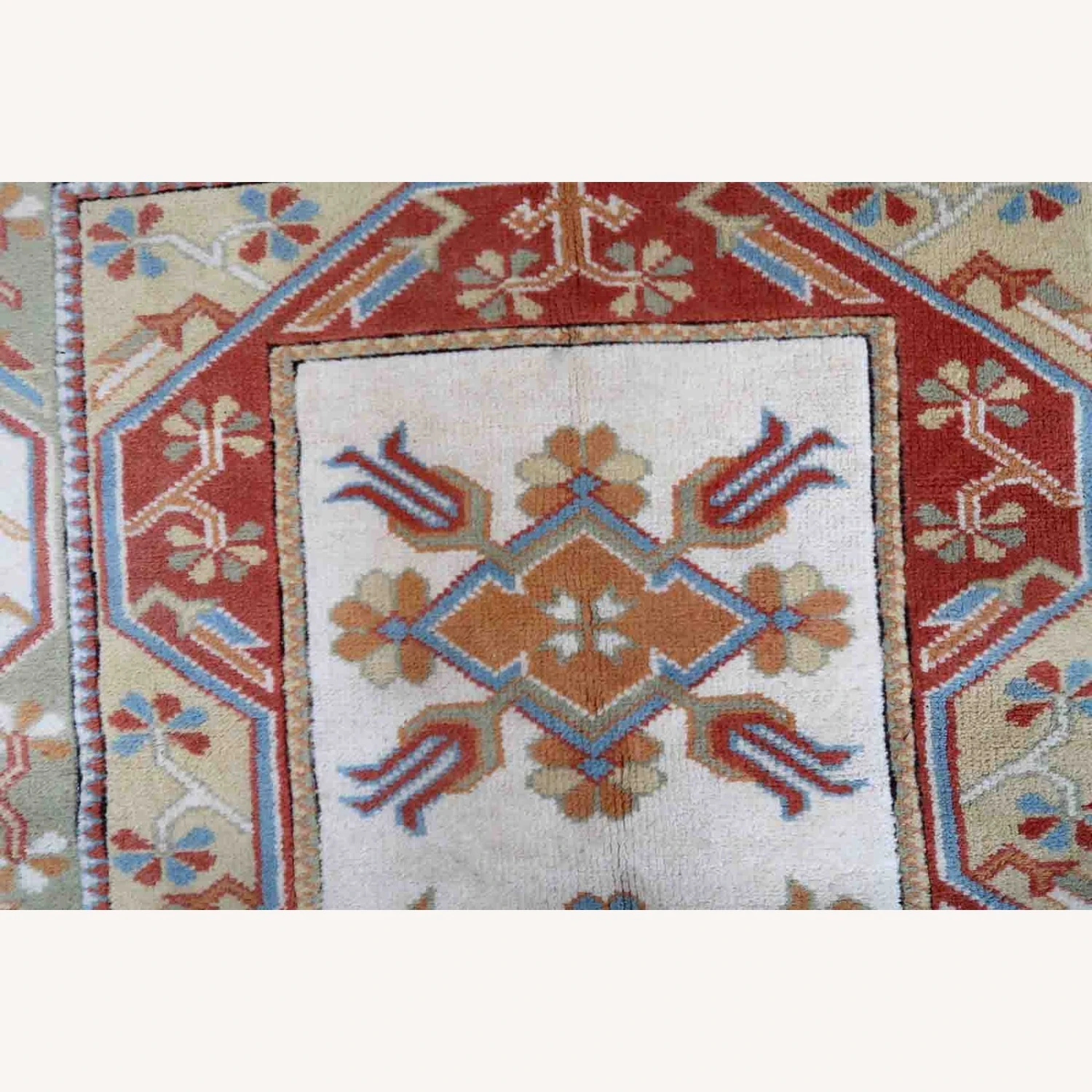 Handmade Vintage Turkish Kars Rug 4 Handmade Vintage Turkish Kars Rug - Image 2