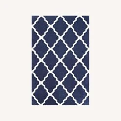 Other 8x10 Area Rug In Navy & Ivory W/Quatrefoil Pattern -Othe Furniture Shop 1500 1500 frame 0 4510