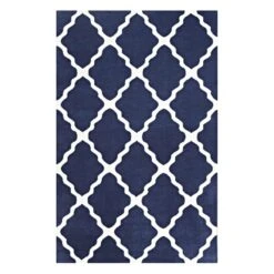 Other 8x10 Area Rug In Navy & Ivory W/Quatrefoil Pattern -Othe Furniture Shop 1500 1500 frame 0 4513