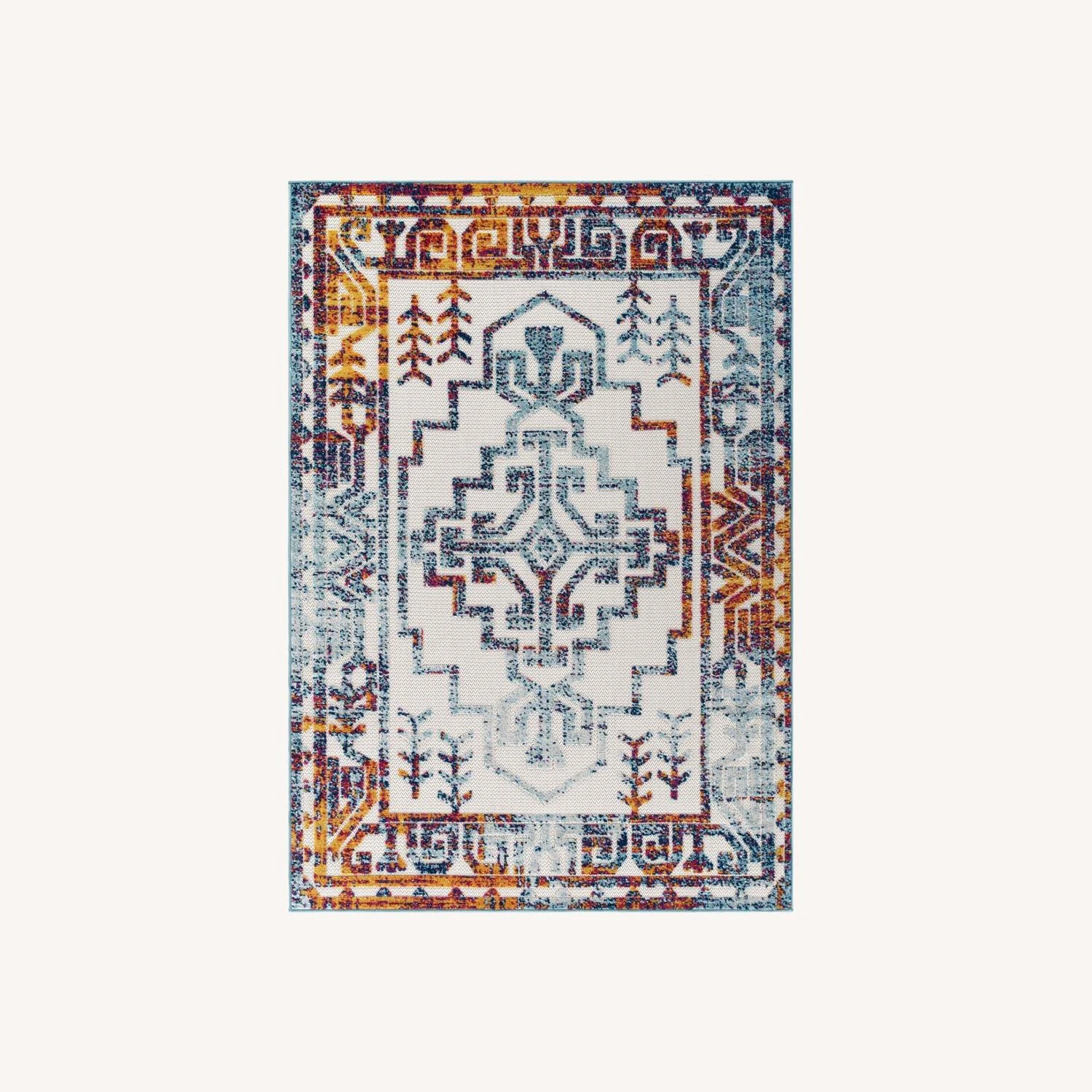 Other 8x10 Area Rug In Multicolored Aztec Design Finish 7 Other 8x10 Area Rug In Multicolored Aztec Design Finish - Image 5