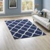 Other 5x8 Area Rug In Navy & Ivory W/ Quatrefoil Pattern 2 Other 5x8 Area Rug In Navy & Ivory W/ Quatrefoil Pattern -Othe Furniture Shop 1500 1500 frame 0 4554