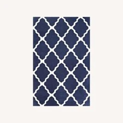 Other 5x8 Area Rug In Navy & Ivory W/ Quatrefoil Pattern 10 Other 5x8 Area Rug In Navy & Ivory W/ Quatrefoil Pattern -Othe Furniture Shop 1500 1500 frame 0 4555