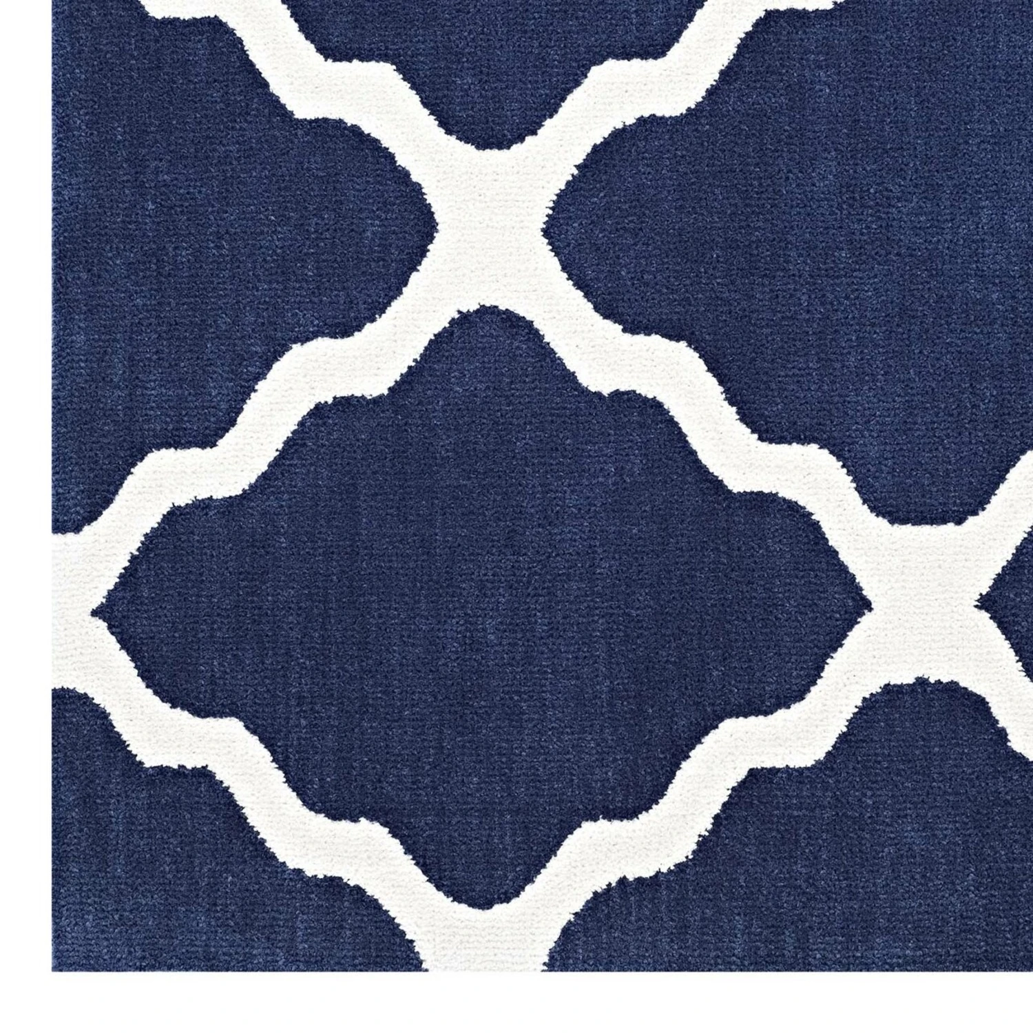 Other 5x8 Area Rug In Navy & Ivory W/ Quatrefoil Pattern 9 Other 5x8 Area Rug In Navy & Ivory W/ Quatrefoil Pattern - Image 7