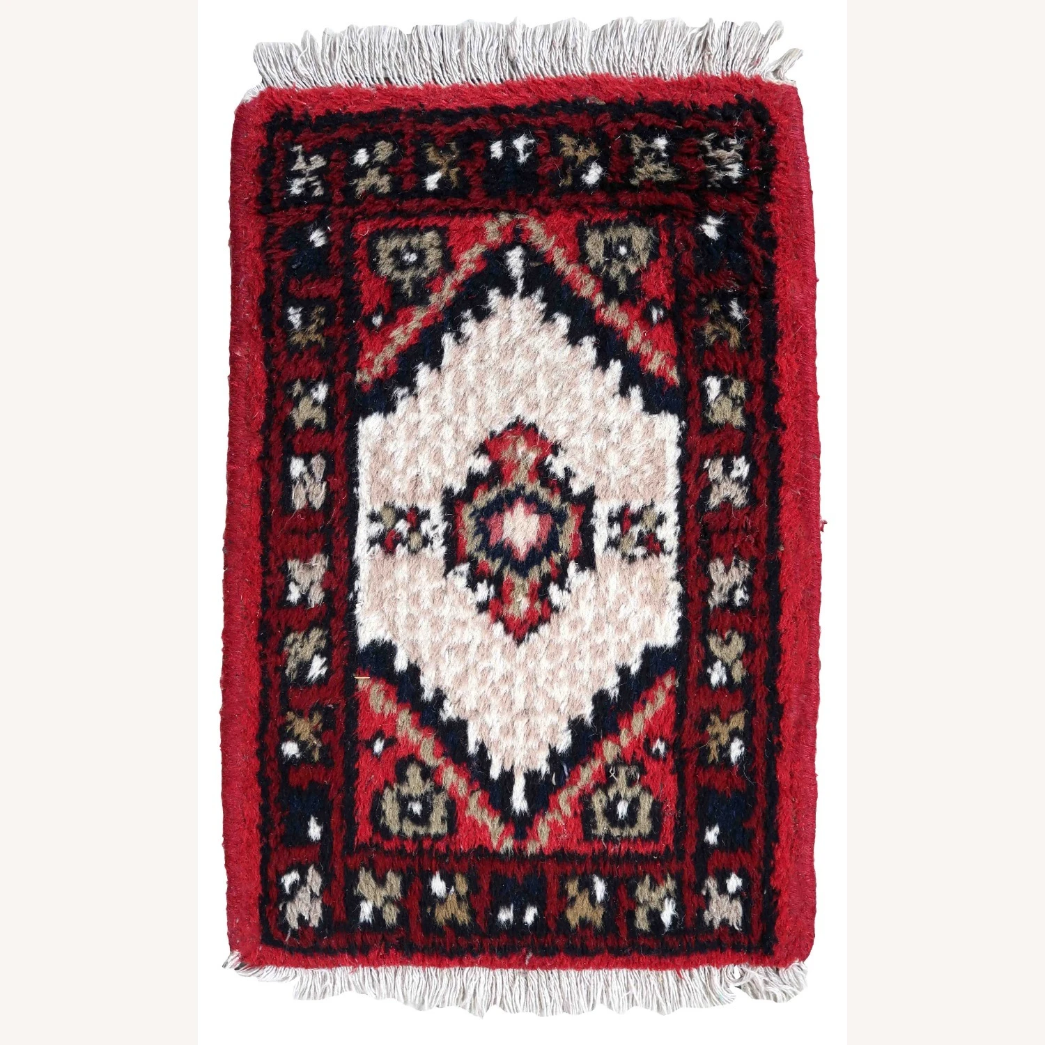 Handmade Vintage Persian Hamadan Mat 4 Handmade Vintage Persian Hamadan Mat - Image 2