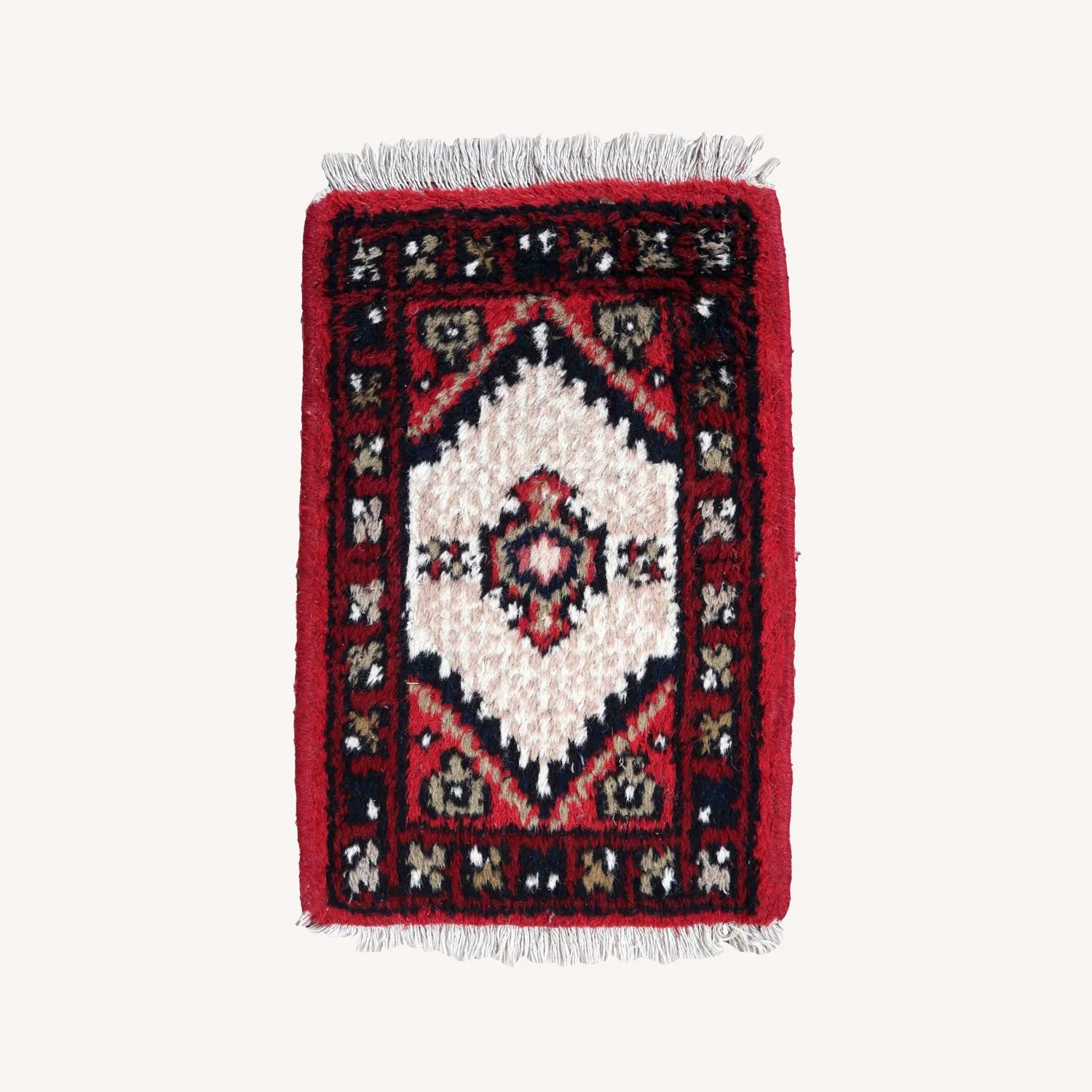 Handmade Vintage Persian Hamadan Mat 5 Handmade Vintage Persian Hamadan Mat - Image 3