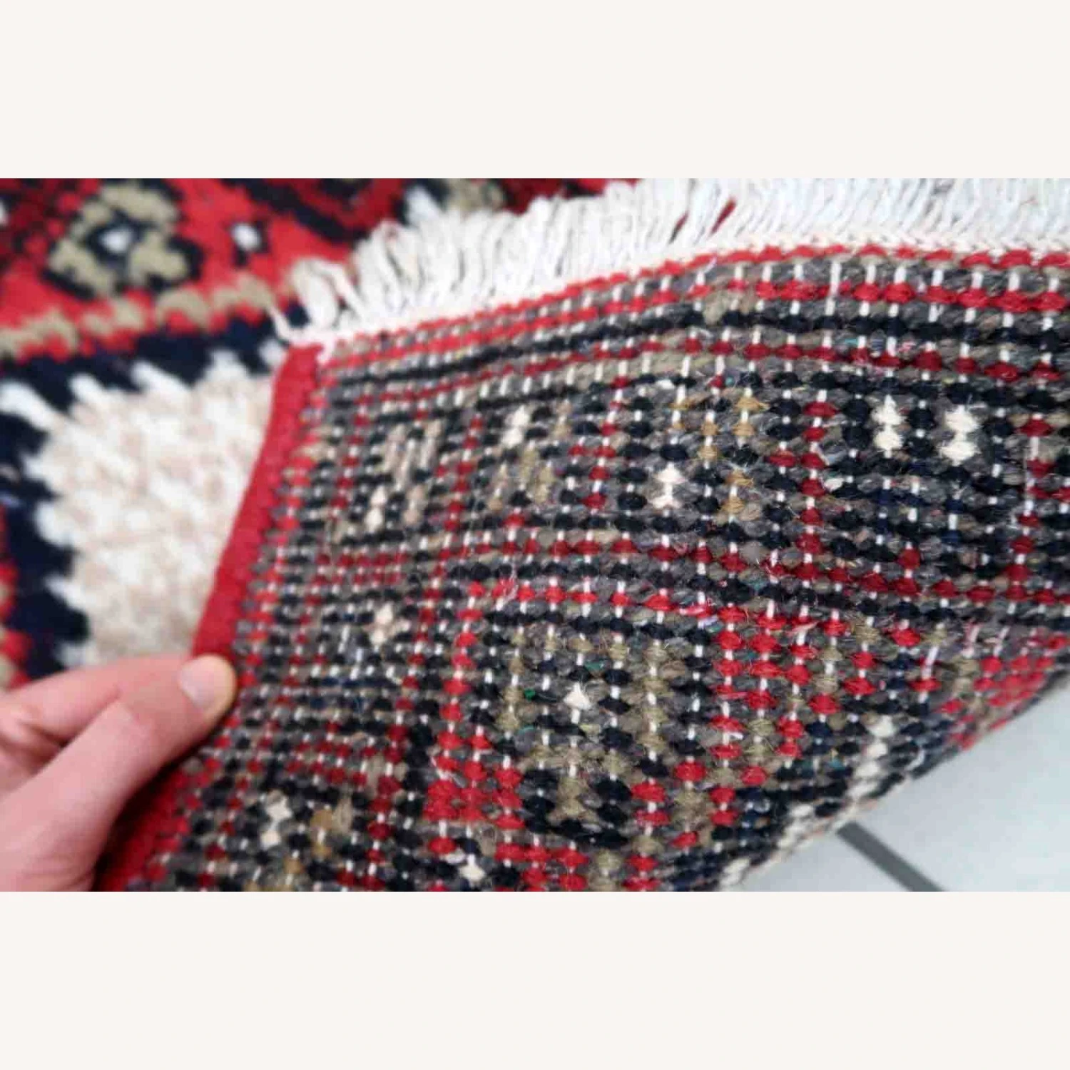 Handmade Vintage Persian Hamadan Mat 10 Handmade Vintage Persian Hamadan Mat - Image 8