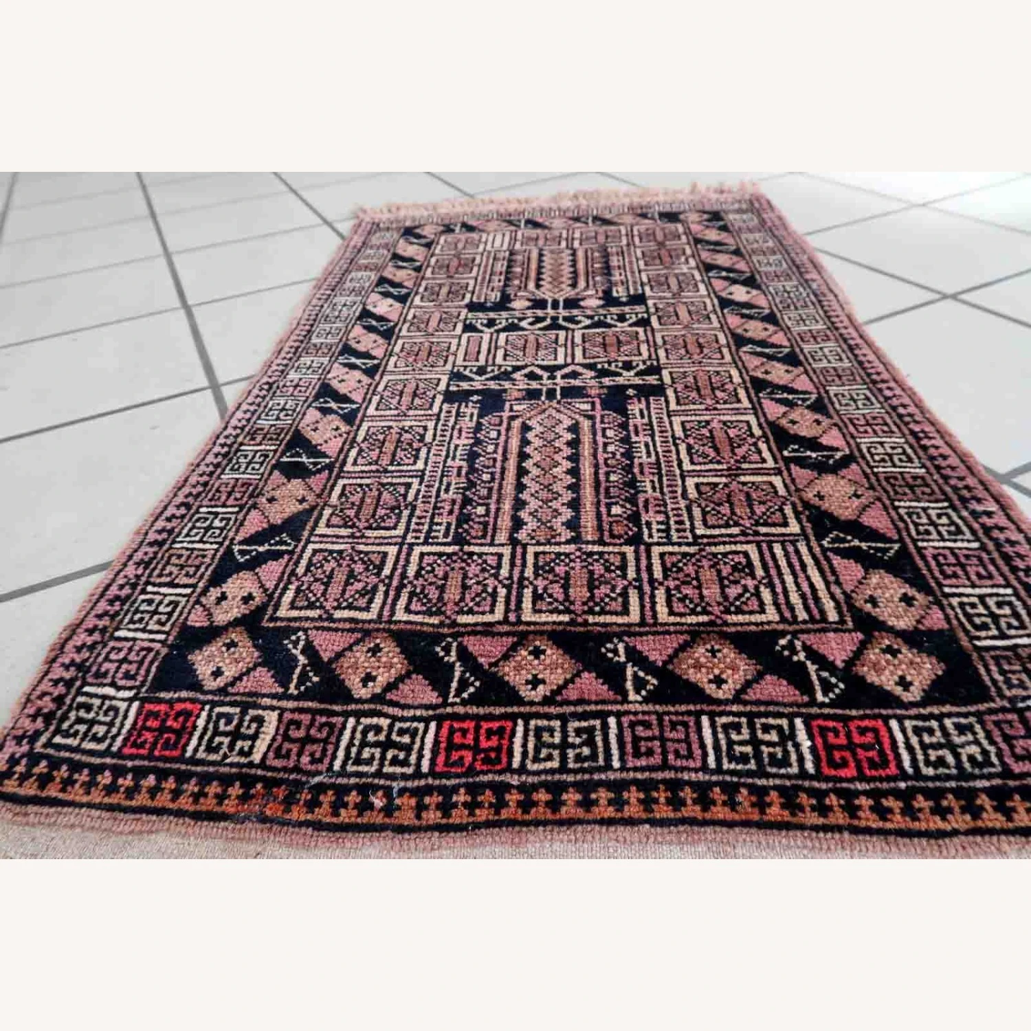 Handmade Vintage Afghan Baluch Rug 4 Handmade Vintage Afghan Baluch Rug - Image 2