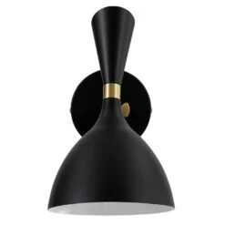 Other Wall Sconce In Black Round Powder-Coated Shade -Othe Furniture Shop 1500 1500 frame 0 477