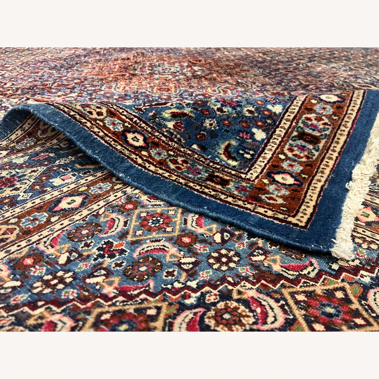 Handcrafted Vintage Fine Wool Mood Rug 4 Handcrafted Vintage Fine Wool Mood Rug - Image 2
