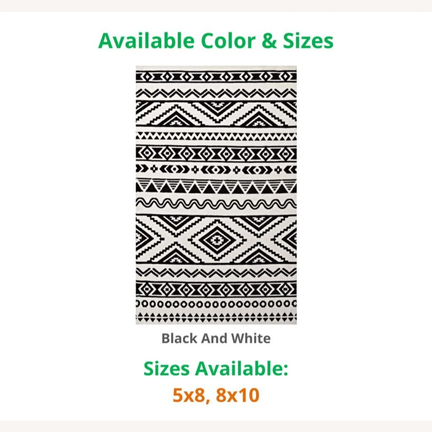 Other 5x8 Area Rug In Geometric Pattern Black & White 8 Other 5x8 Area Rug In Geometric Pattern Black & White - Image 6