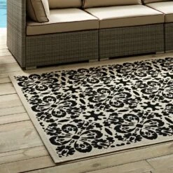 Other 8x10 Area Rug In Black & Beige Floral Trellis -Othe Furniture Shop 1500 1500 frame 0 4897