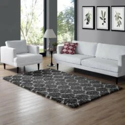 Other 5x8 Area Rug In Dark Gray & Ivory Moroccan Trellis 17 Other 5x8 Area Rug In Dark Gray & Ivory Moroccan Trellis -Othe Furniture Shop 1500 1500 frame 0 4930