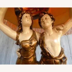 Other C. 1950 Plaster Hand Painted Table Lamp -Othe Furniture Shop 1500 1500 frame 0 496