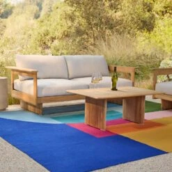 West Elm Half Moon Layered Blocks Indoor/Outdoor Rug -Othe Furniture Shop 1500 1500 frame 0 4974
