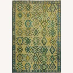 Arshs Fine Rugs Melusine Blue/Tan Hand-Woven Kilim Wool Rug -Othe Furniture Shop 1500 1500 frame 0 5066