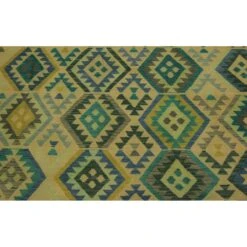Arshs Fine Rugs Melusine Blue/Tan Hand-Woven Kilim Wool Rug -Othe Furniture Shop 1500 1500 frame 0 5069
