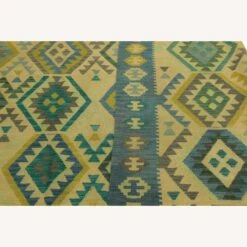 Arshs Fine Rugs Melusine Blue/Tan Hand-Woven Kilim Wool Rug -Othe Furniture Shop 1500 1500 frame 0 5070