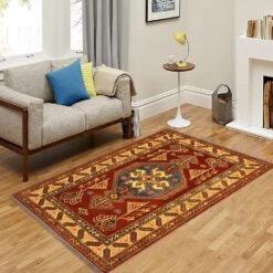 Kazak Garish Lorine Rust/Tan Wool Rug 16 Kazak Garish Lorine Rust/Tan Wool Rug -Othe Furniture Shop 1500 1500 frame 0 5113