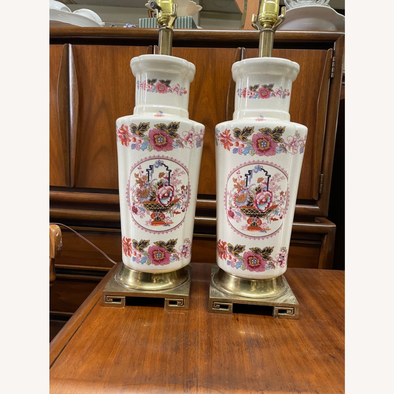 1940s French Chinoiserie Porcelain Lamps 13 1940s French Chinoiserie Porcelain Lamps - Image 11