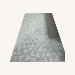 Crate & Barrel Textured Blue Geometric Rug 5x8