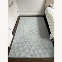 Crate & Barrel Textured Blue Geometric Rug 5x8 -Othe Furniture Shop 1500 1500 frame 0 5297