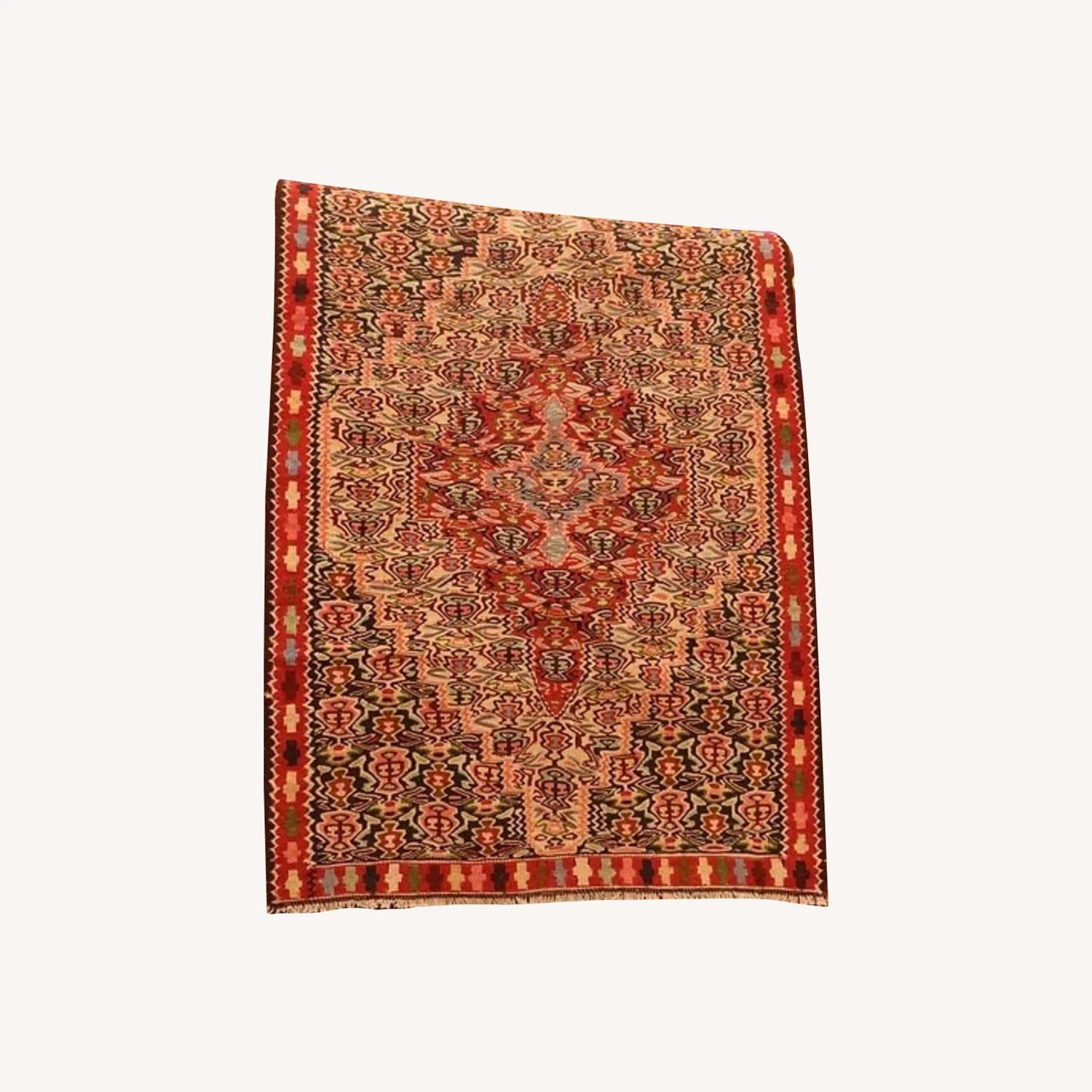 Vintage Persian Oriental Hand-Knotted Rug 3x3 4 Vintage Persian Oriental Hand-Knotted Rug 3x3 - Image 2