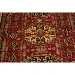 Kazak Garish Clyde Red/Tan Wool Rug