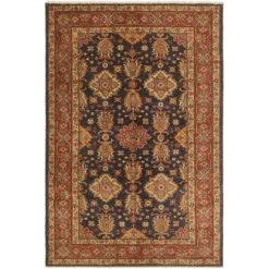 Arshs Fine Rugs Kazak Garish Danny Blue/Red Wool Rug