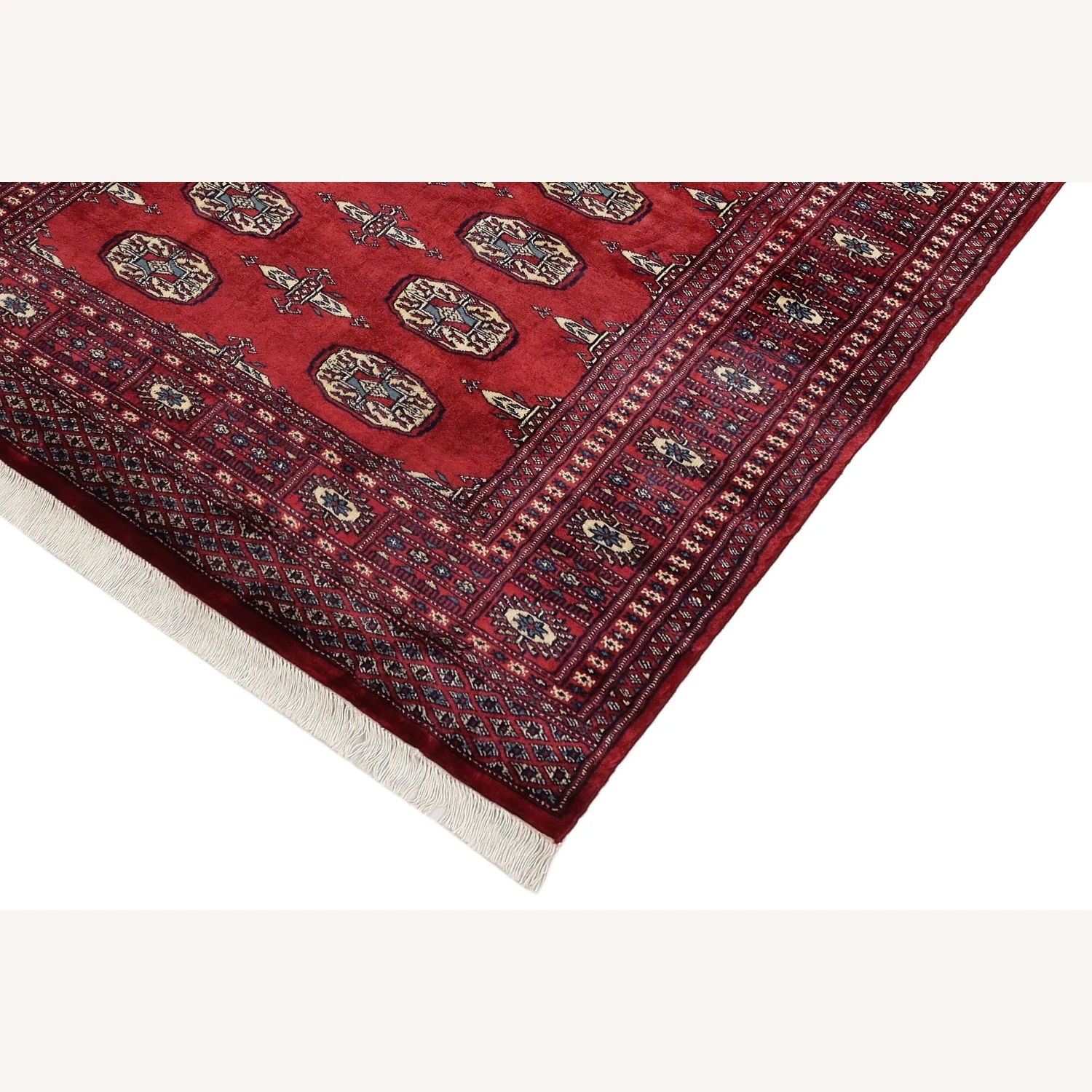 Rustic Bokhara Red/Blue Wool Rug (4'1'' X 6'1'') 3 Rustic Bokhara Red/Blue Wool Rug (4'1'' X 6'1'')