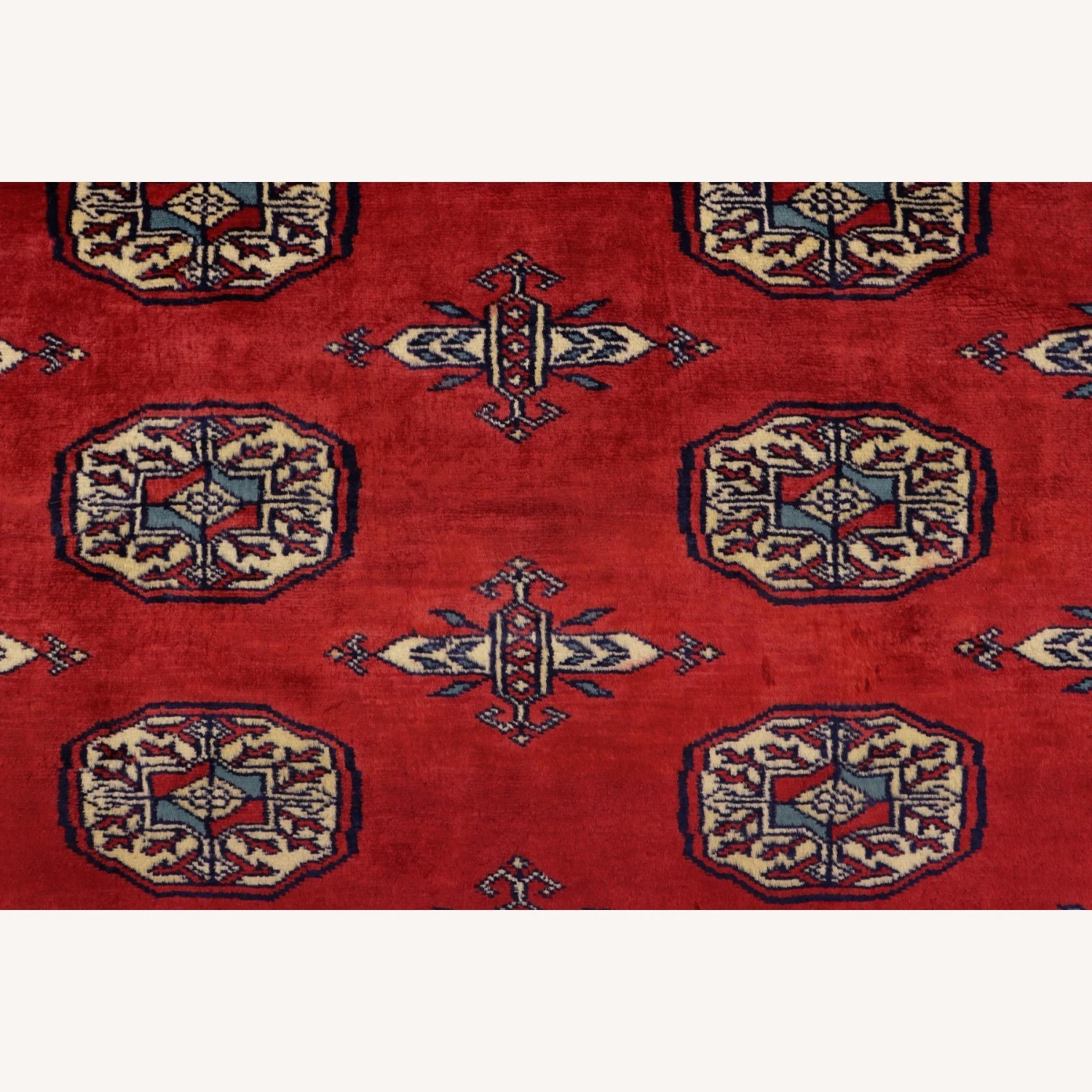 Rustic Bokhara Red/Blue Wool Rug (4'1'' X 6'1'') 10 Rustic Bokhara Red/Blue Wool Rug (4'1'' X 6'1'') - Image 8
