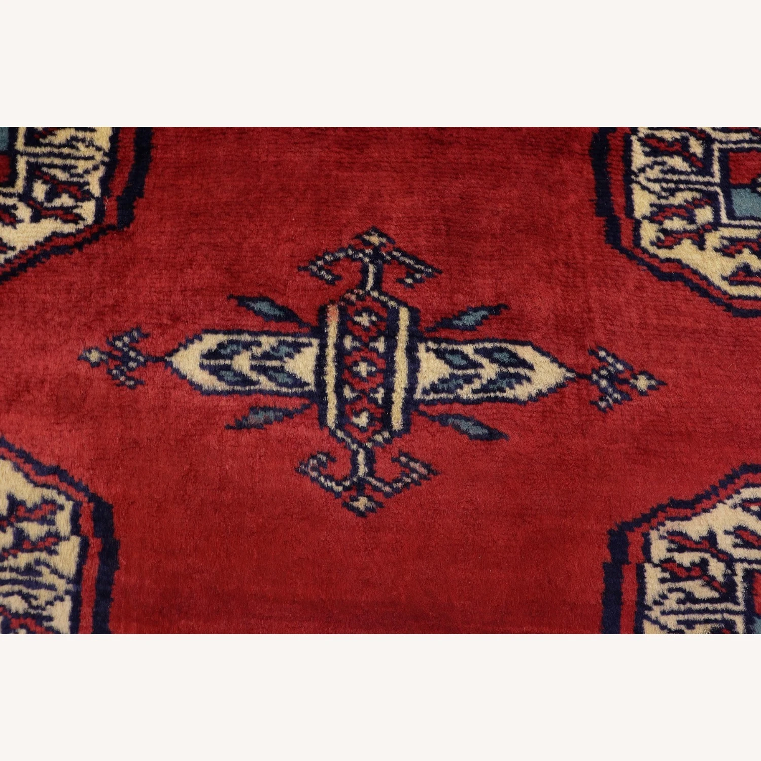 Rustic Bokhara Red/Blue Wool Rug (4'1'' X 6'1'') 13 Rustic Bokhara Red/Blue Wool Rug (4'1'' X 6'1'') - Image 11