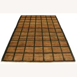 Arshs Fine Rugs Gabbeh Pamala Charcoal/Rust Wool Area Rug -Othe Furniture Shop 1500 1500 frame 0 5460