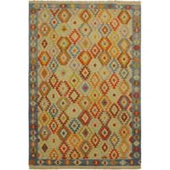 Arshs Fine Rugs Daire Ivory/Blue Hand-Woven Kilim Wool Rug 30 Arshs Fine Rugs Daire Ivory/Blue Hand-Woven Kilim Wool Rug -Othe Furniture Shop 1500 1500 frame 0 5482