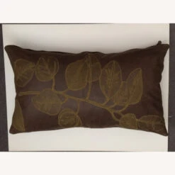 Other Botanical Leaf Embroidered Leather Pillow -Othe Furniture Shop 1500 1500 frame 0 5670