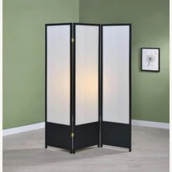 Other 3-Panel Screen In Translucent W/ Black Wood Frame -Othe Furniture Shop 1500 1500 frame 0 5758