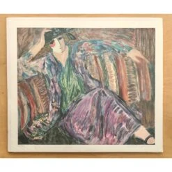 Vintage Print "Pensive Woman" By Barbara Wood -Othe Furniture Shop 1500 1500 frame 0 5782