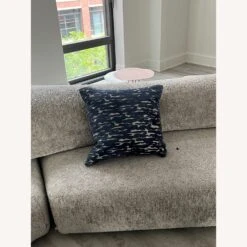 West Elm Velvet Blue Silver Pillow+Insert 20x20
