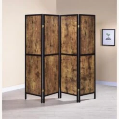 Other 4-Panel Screen In Antique Nutmeg W/ Solid Panels -Othe Furniture Shop 1500 1500 frame 0 5850
