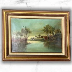 Antique 1912s Signed By Artist Oil Painting -Othe Furniture Shop 1500 1500 frame 0 5866