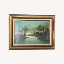 Antique 1912s Signed By Artist Oil Painting -Othe Furniture Shop 1500 1500 frame 0 5872