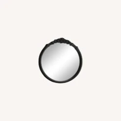 Other Round Mirror In Glossy Black W/ French Carving -Othe Furniture Shop 1500 1500 frame 0 5952