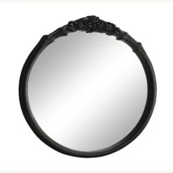 Other Round Mirror In Glossy Black W/ French Carving -Othe Furniture Shop 1500 1500 frame 0 5953
