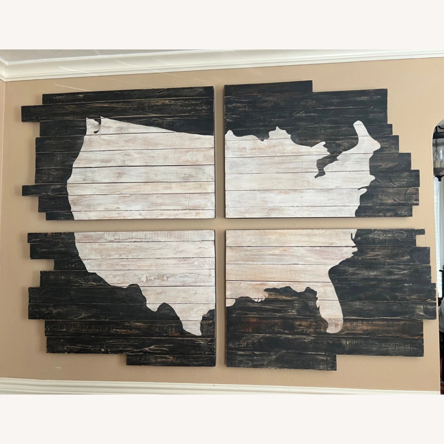 Pottery Barn Planked Pine Panels USA Wall Art 6 Pottery Barn Planked Pine Panels USA Wall Art - Image 4