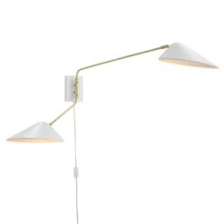 Other 2-Light Wall Lamp In White W/ Satin Brass Rods -Othe Furniture Shop 1500 1500 frame 0 628